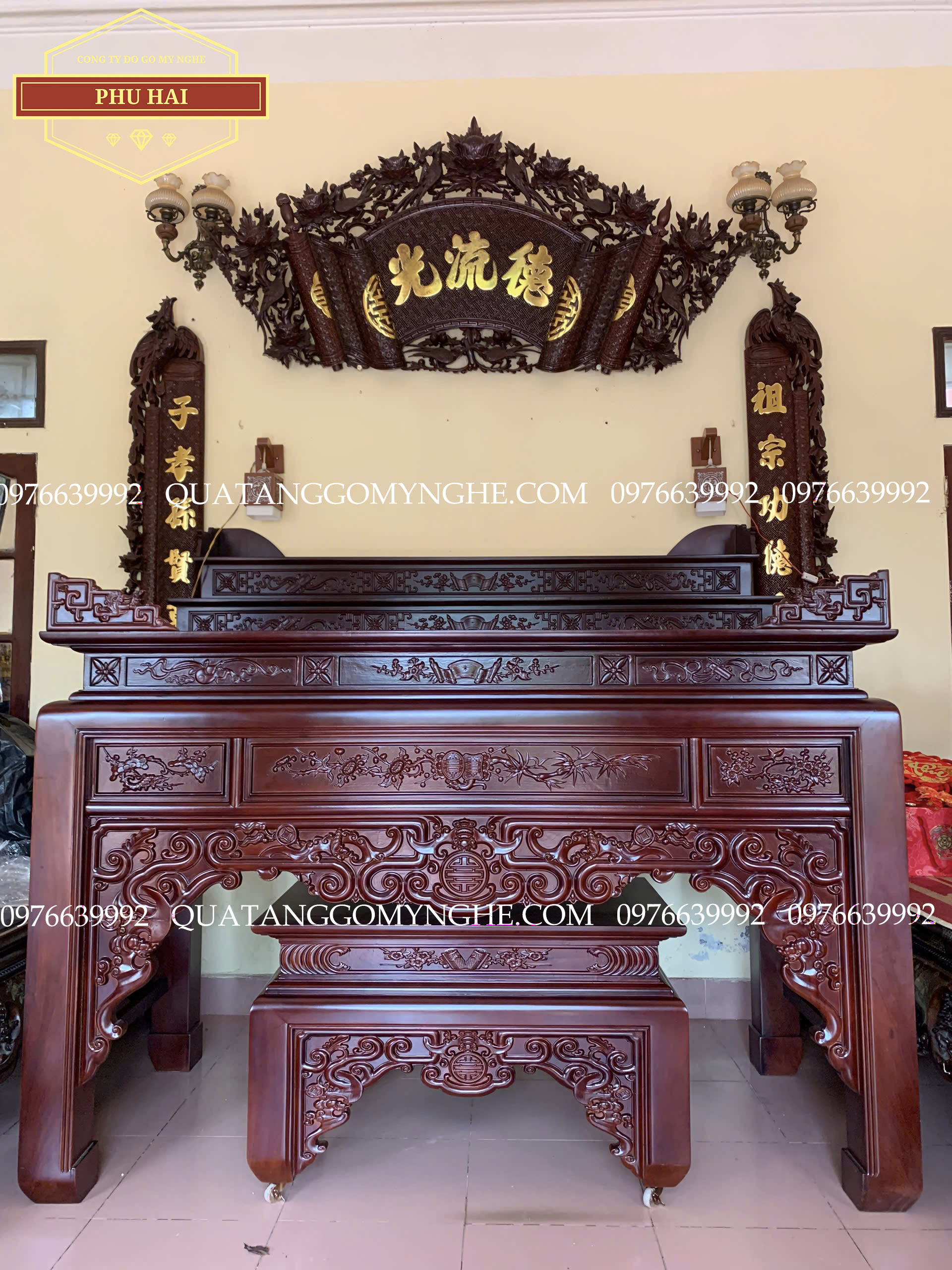 Bàn Thờ Gia Tiên Gỗ Mẫu Dơi Thọ