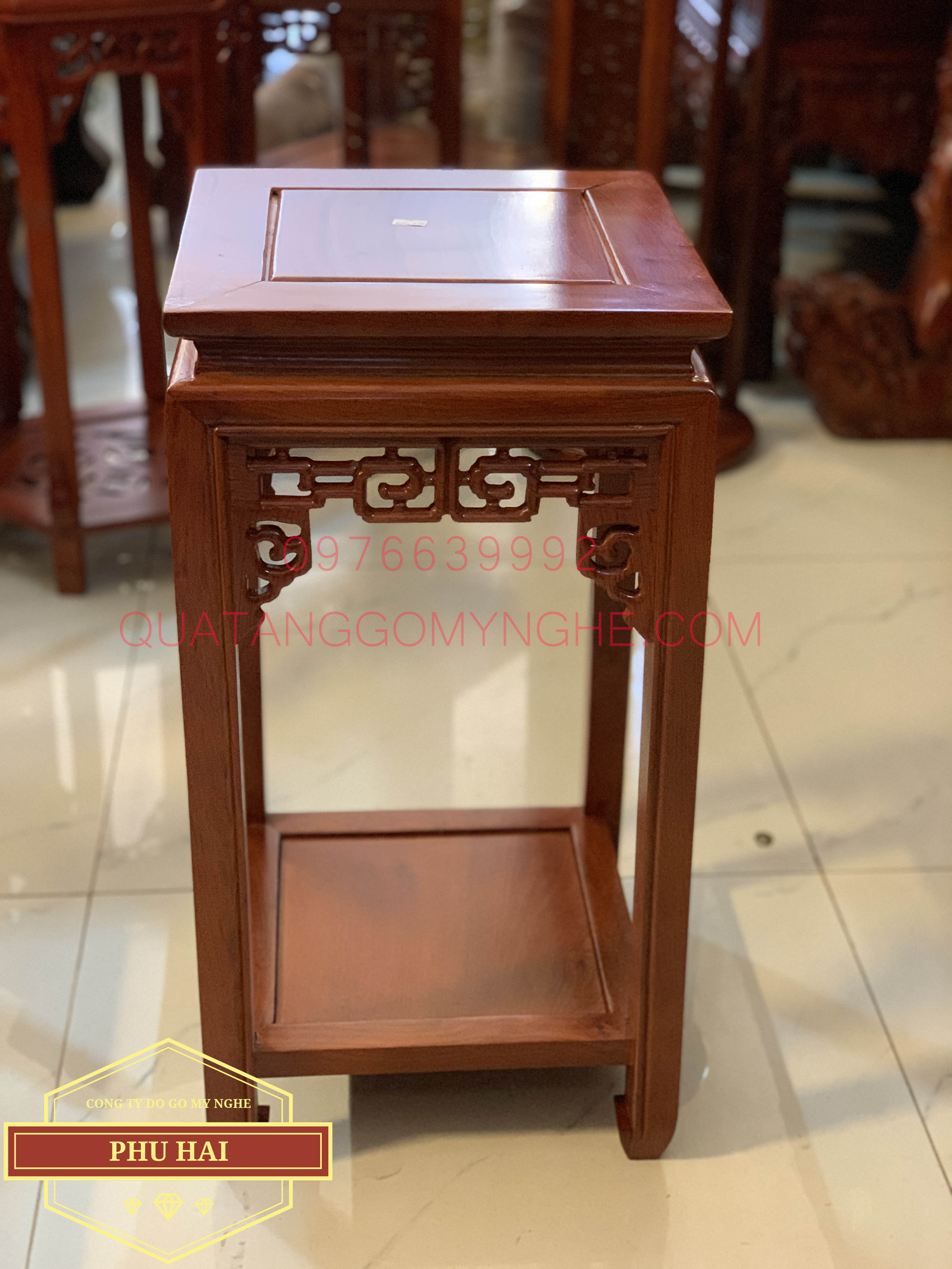 Đôn gỗ vuông kê tượng cao 60 x 30 - DG24