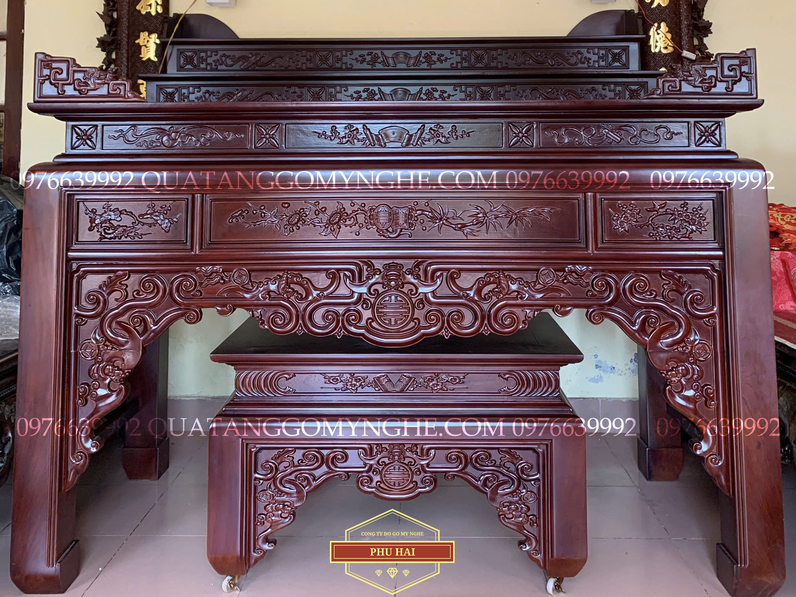 Bàn Thờ Gia Tiên Gỗ Mẫu Dơi Thọ