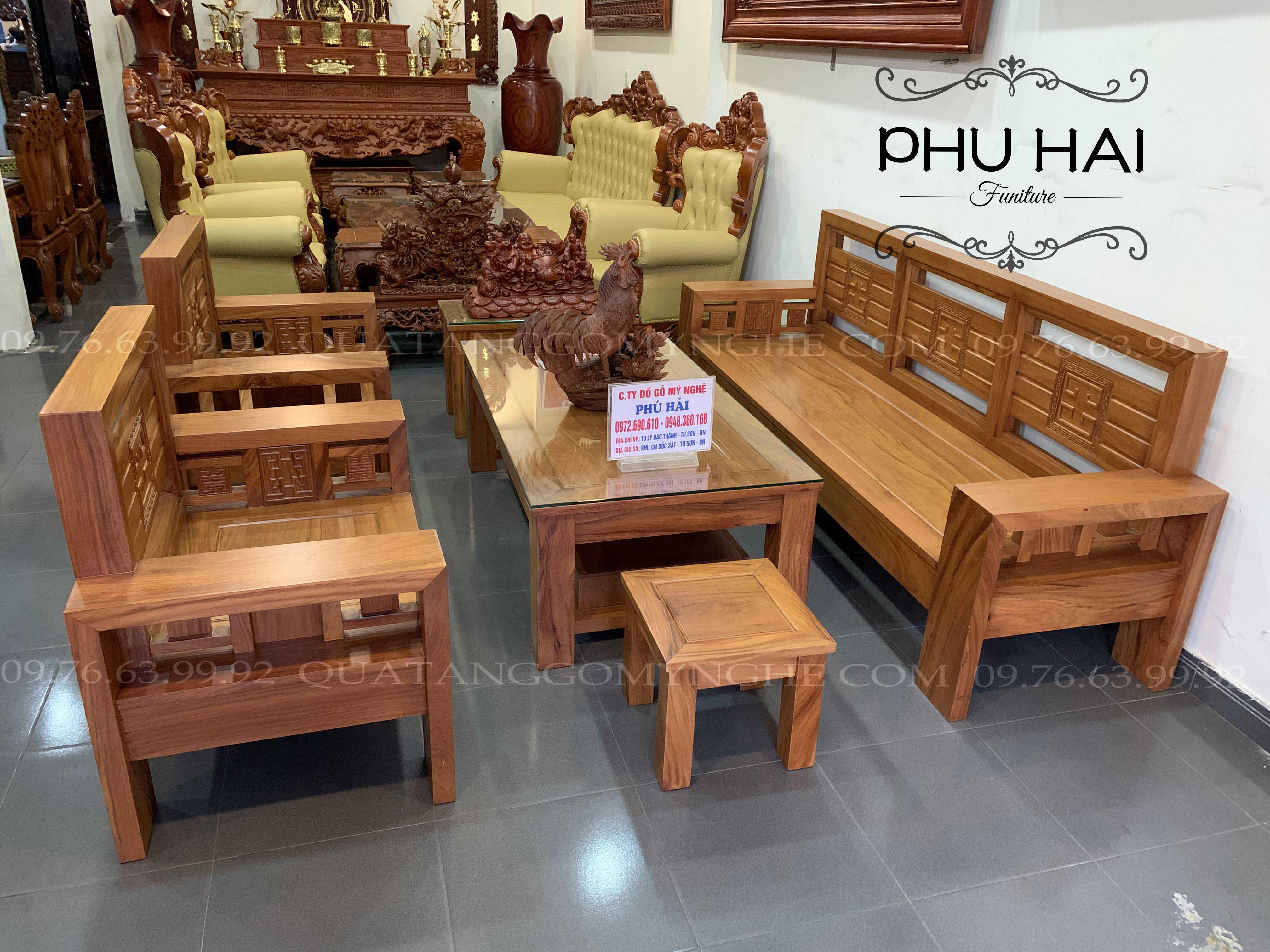 Bộ Bàn Ghế Gỗ Hộp Đơn Giản Hiện Đại
