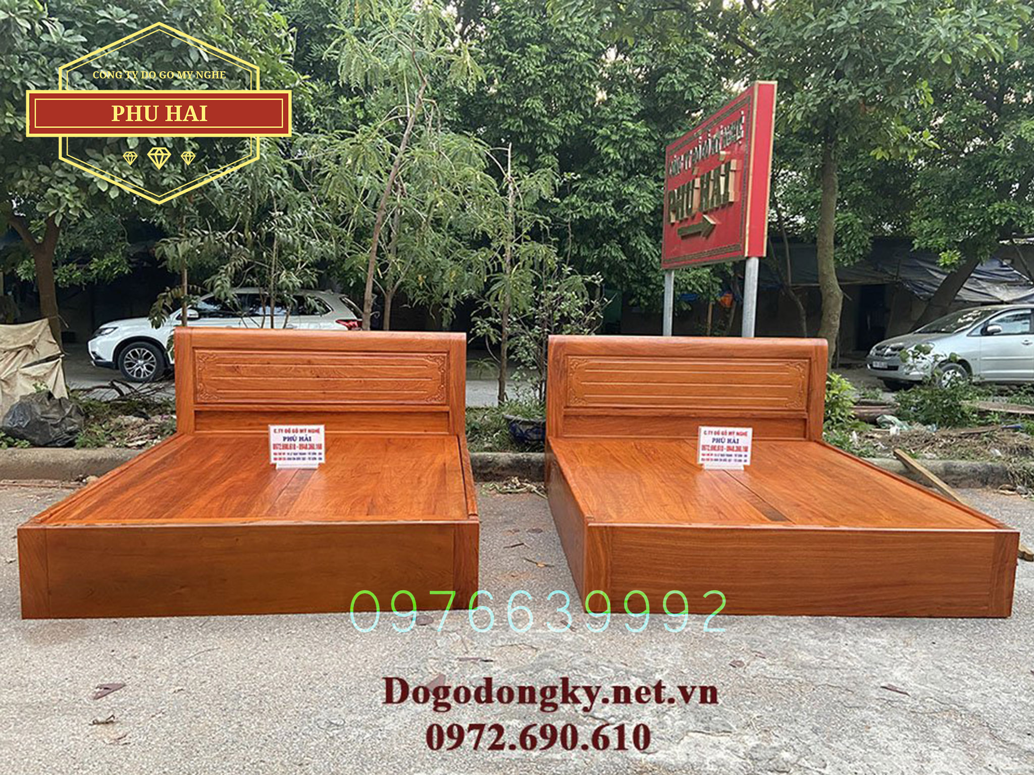 Giường Gỗ Tự Nhiên Giá Rẻ 1m6 x 2m