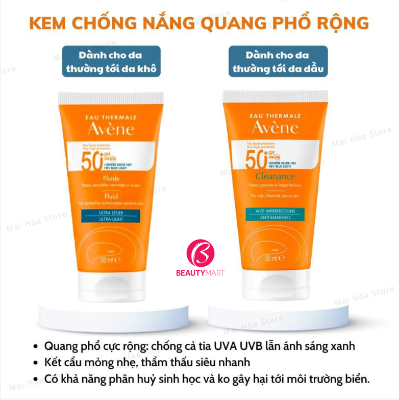 Kem Chống Nắng Avène Cleanance SPF50+ Cho Da Dầu Mụn 50ml (Mẫu mới)