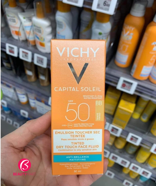 công dụng Kem Chống Nắng Vichy Capital Soleil BB Dry Touch Face Fluid SPF50+50ml