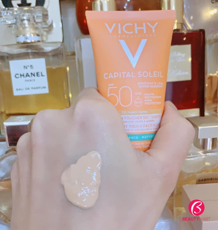 cách sử dụng Kem Chống Nắng Vichy Capital Soleil BB Dry Touch Face Fluid SPF50+50ml