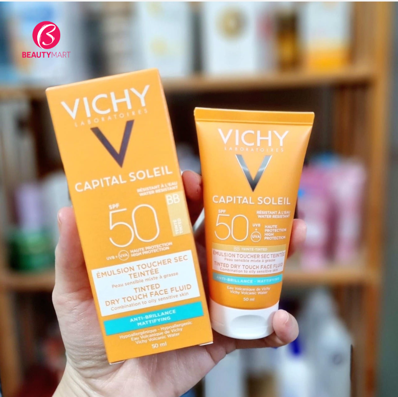 Kem Chống Nắng Vichy Capital Soleil BB Dry Touch Face Fluid SPF50+50ml (Mẫu Mới)