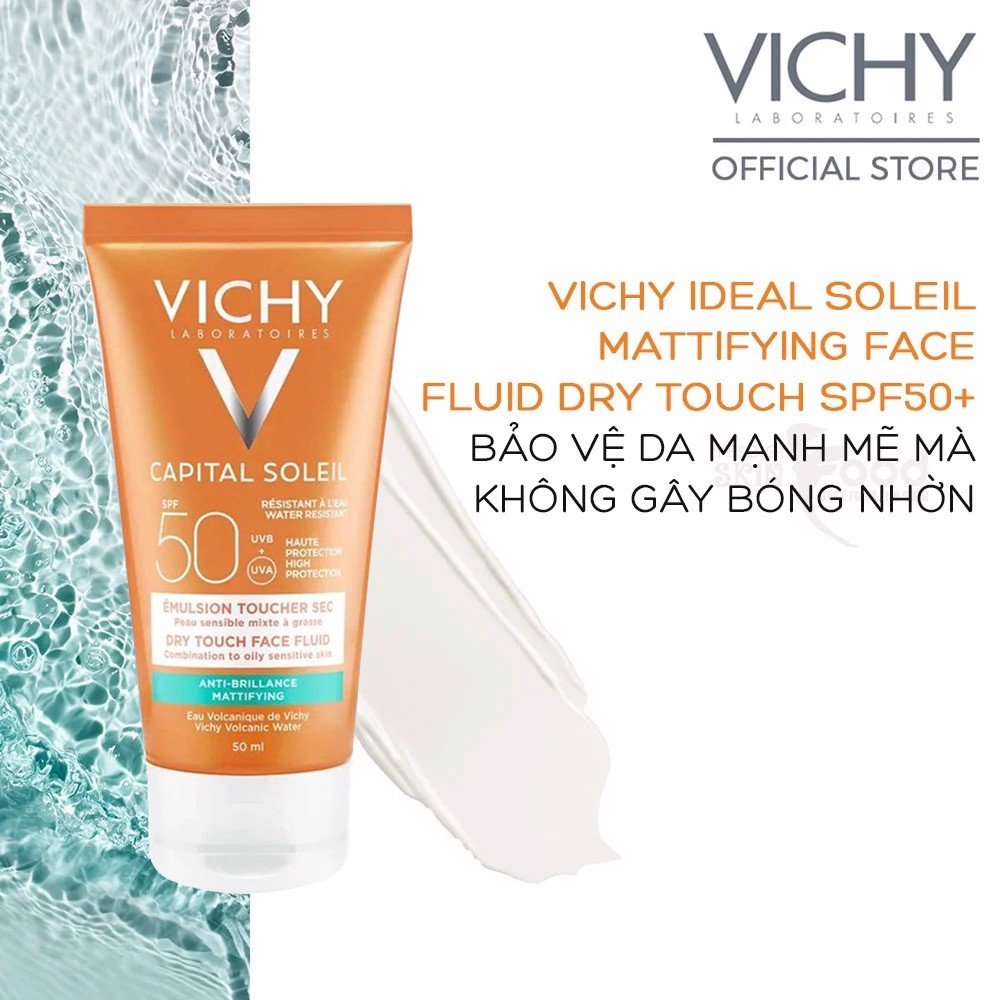 Hướng dẫn sử dụng Kem Chống Nắng Vichy Dry Touch Face Fluid SPF50