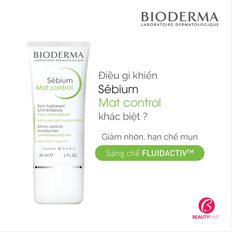 Kem Dưỡng Ẩm Kiềm Dầu Bioderma Sebium Mat Control 30ml