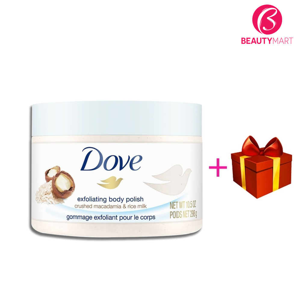 Tẩy Tế Bào Chết Toàn Thân Dove Exfoliating Body Polish Hạt Macca và Sữa Gạo