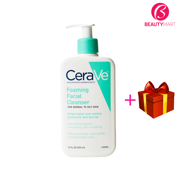 Sữa rửa mặt CeraVe Foaming Facial Cleanser cho da thường và da dầu