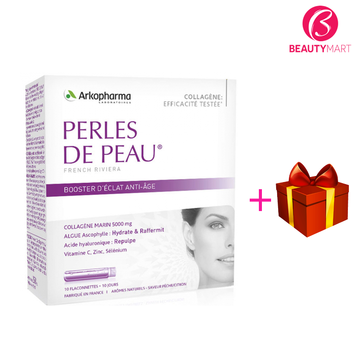 Nước Uống Đẹp Da Collagen Arkopharma Perles De Peau Radiance Pháp - Hộp 10 ống