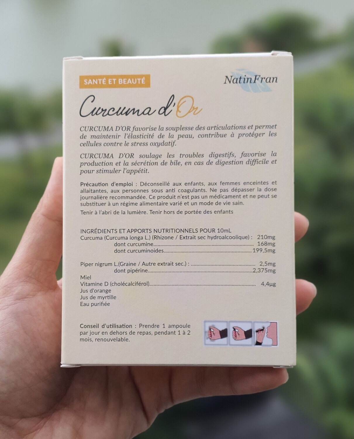 Tinh Nghệ Nano Curcuma d’Or NatinFran Của Pháp Hộp 10 ống