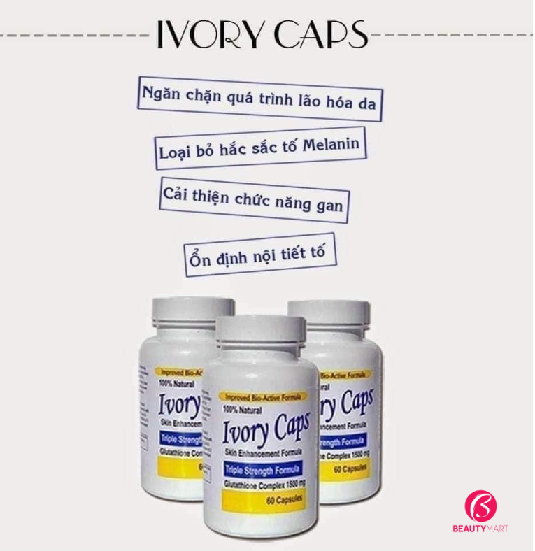 Viên Trắng Da Trị Nám Số 1 Của Mỹ Ivory Caps Glutathione