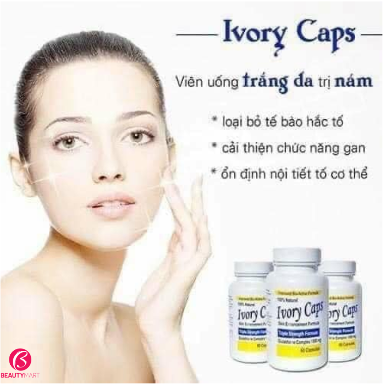 Viên Trắng Da Trị Nám Số 1 Của Mỹ Ivory Caps Glutathione