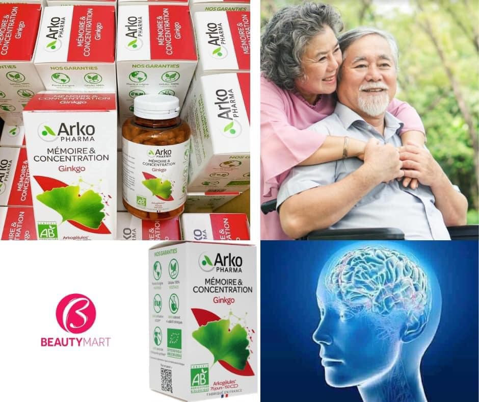 Viên Uống Bổ Não và Tăng Cường Trí Nhớ Ginkgo Arkopharma 150 Viên Pháp