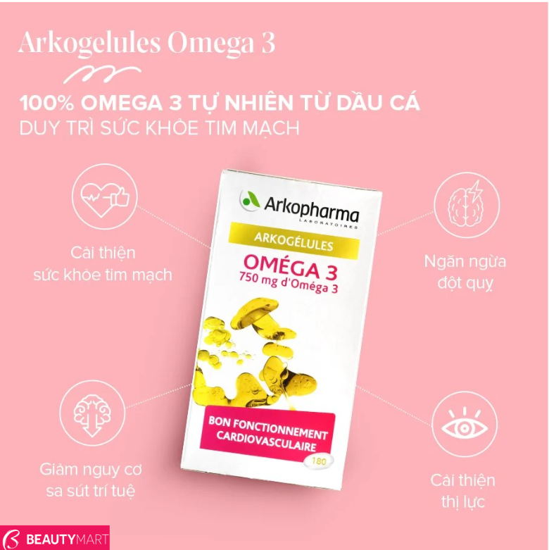 Viên Uống Dầu Cá Omega 3 Arkopharma 180 Viên Pháp