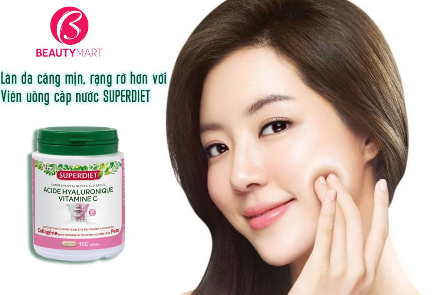 Viên Uống Cấp Nước Đẹp Da Superdiet Hyaluronic Acid Vitamin C