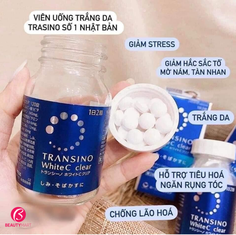 Viên Uống Transino White C Clear Hỗ Trợ Trắng Da, Cải Thiện Nám 120 viên