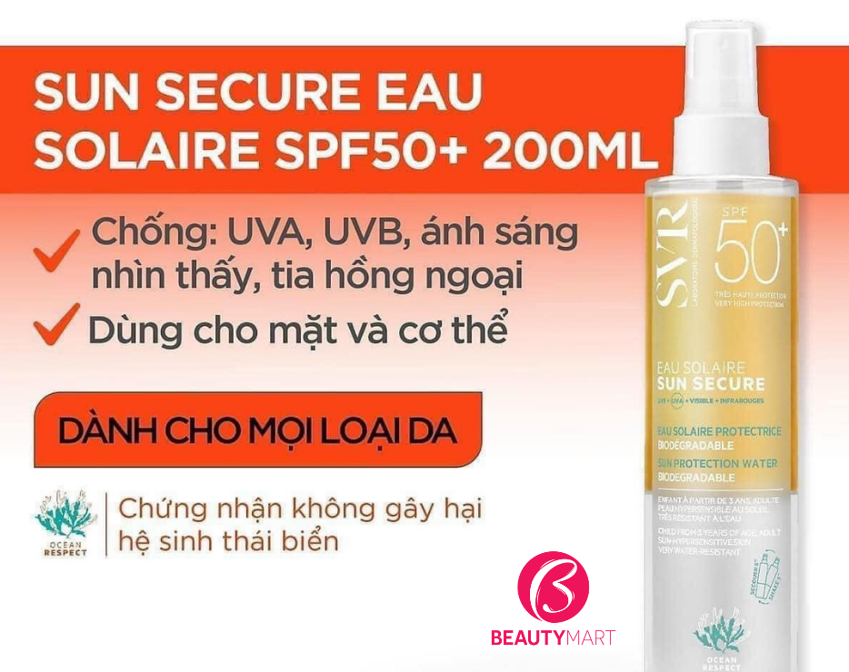 Công dụng Xịt chống nắng SVR Sun Secure Eau Solaire