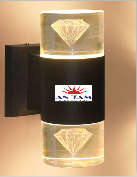 ĐÈN HẮT TƯỜNG 2 ĐẦU SỌC XANH