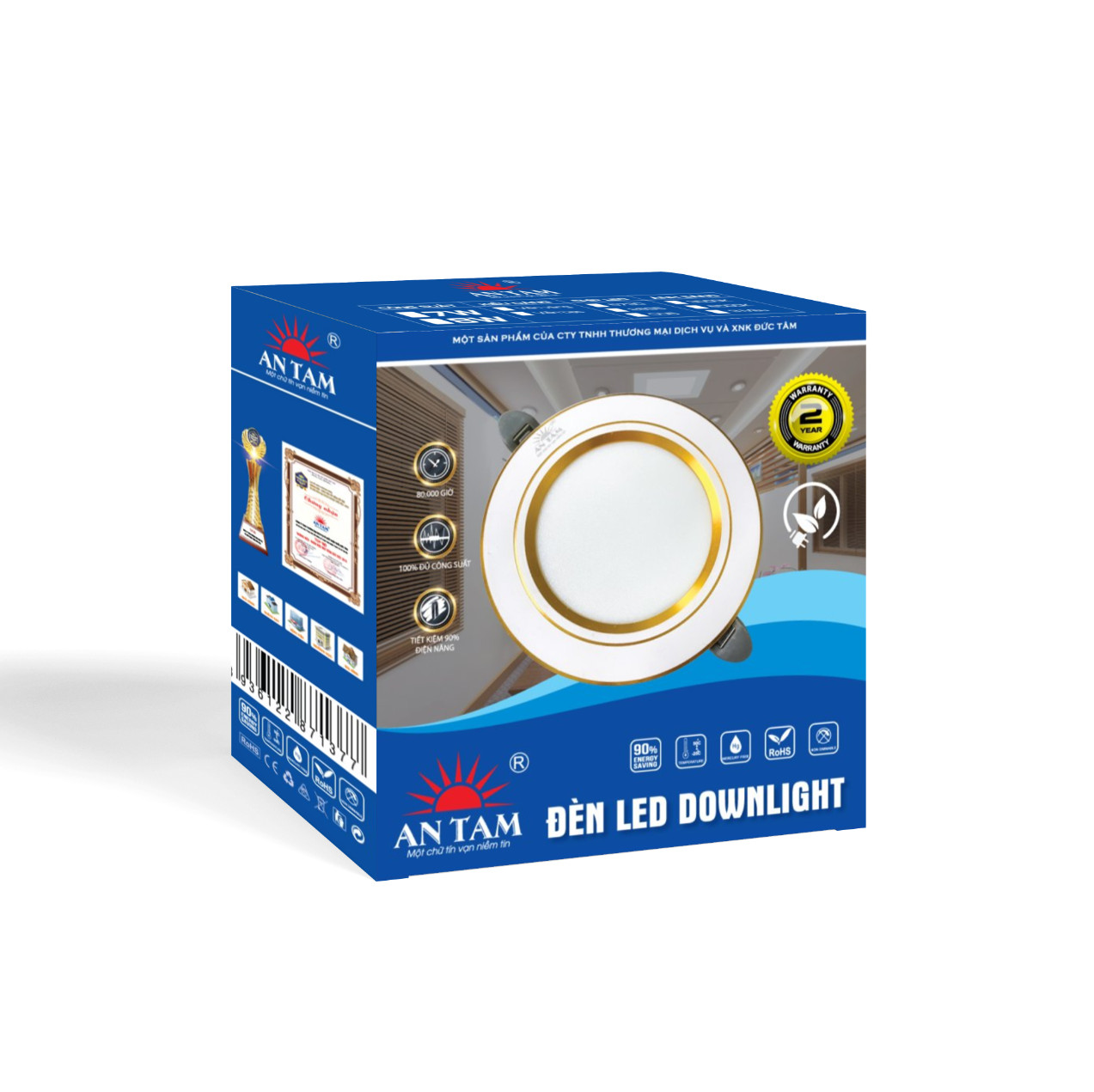 Âm Trần 9W 3 Màu, Vền Bạc, Viền Vàng.