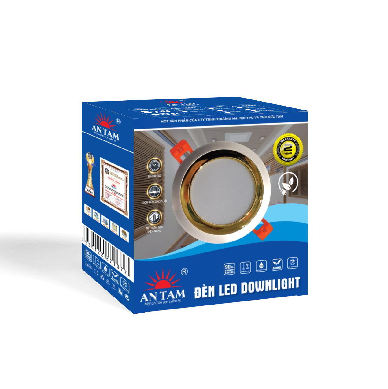 Âm Trần 7W 1 Màu, Vền Bạc, Viền Vàng.