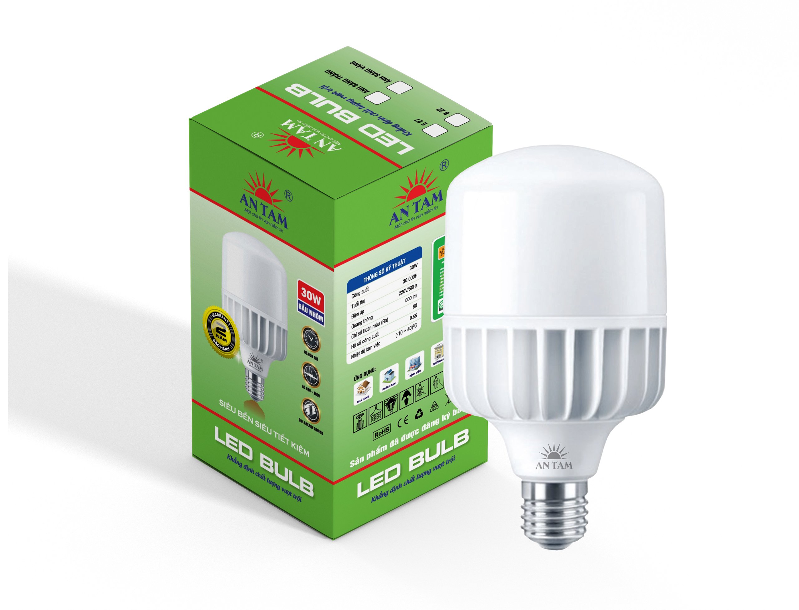 Bóng bulb trụ AT03 10W