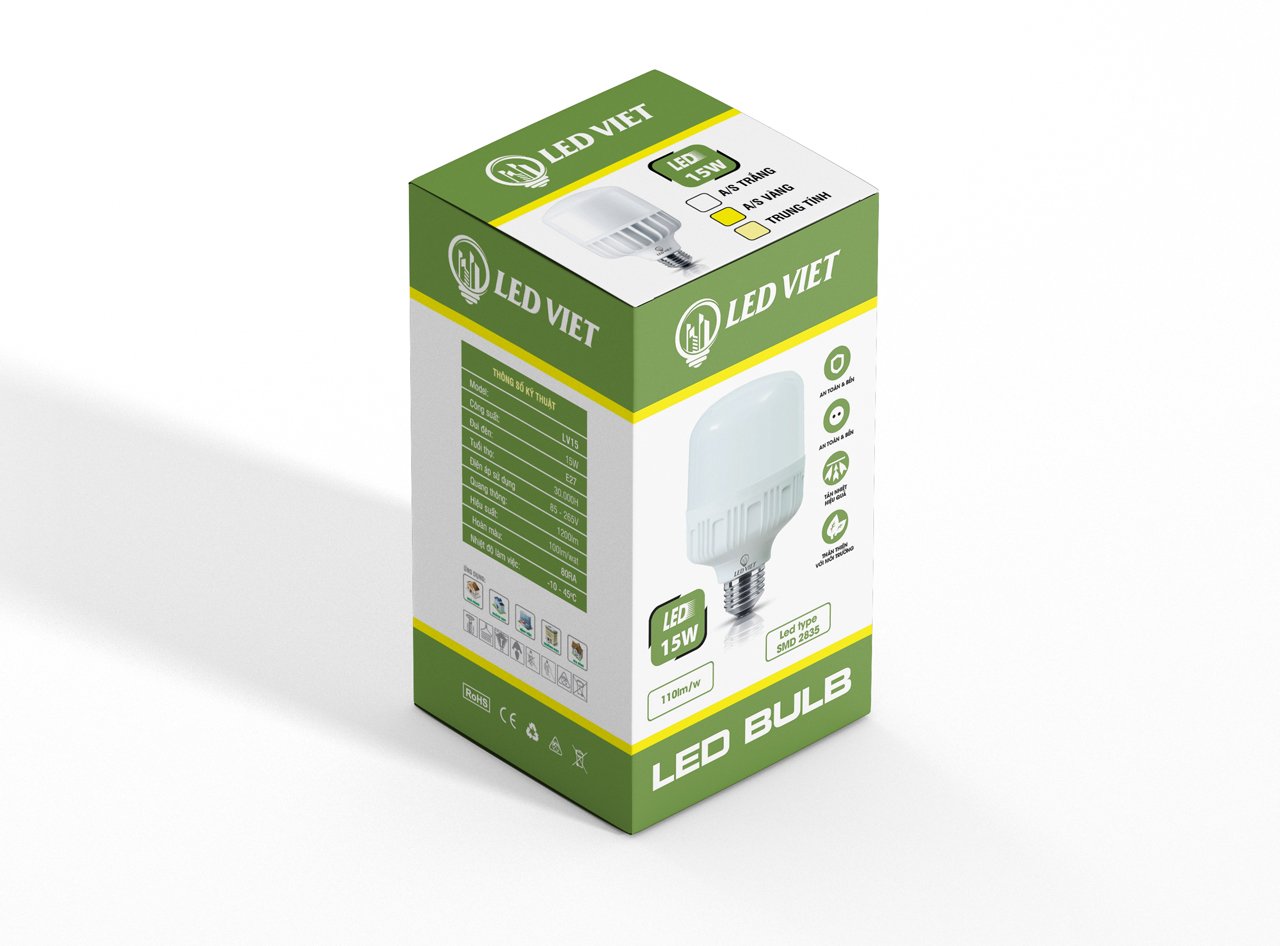 Bóng bulb trụ LED VIỆT 15W
