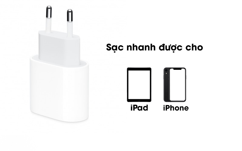 Adapter Sạc Type C 18W dùng cho iPhone/iPad Apple MU7V2 Trắng