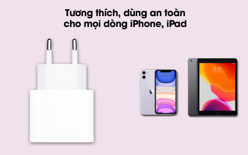 Bộ Sạc Nhanh Apple 20W Type-C Chuẩn PD Cho iPhone 12 Pro Max - Chính Hãng