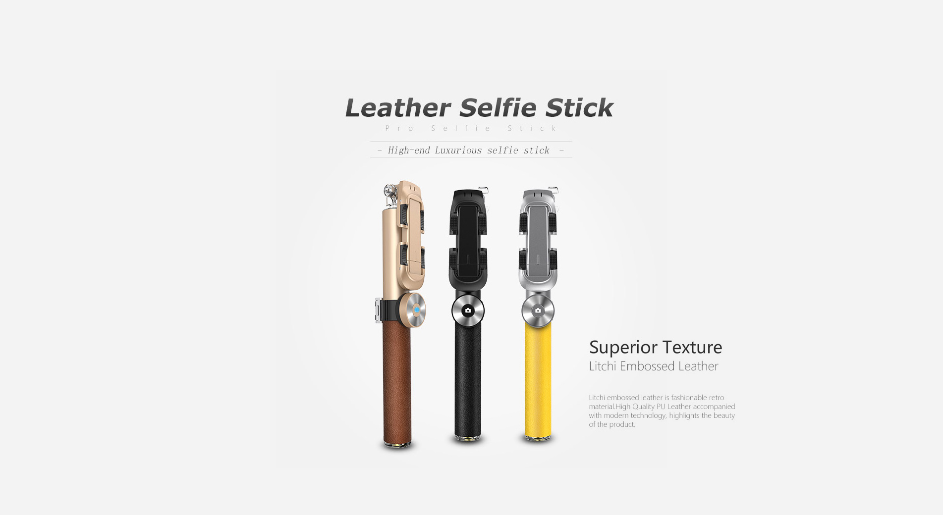 Bộ gậy tự sướng  3 Lens camera Leather Selfie Stick chính hãng