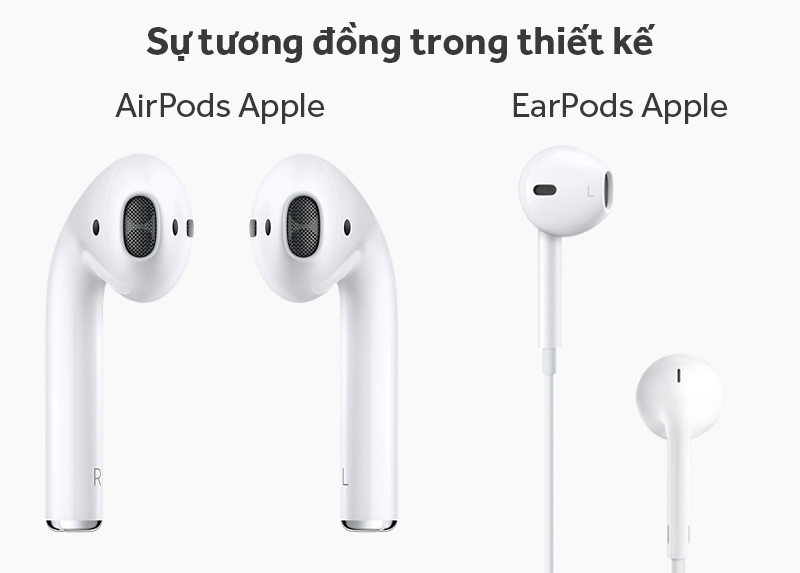 Tai nghe Bluetooth AirPods Apple MMEF2 - Ngoại hình AirPods tương tự như EarPods