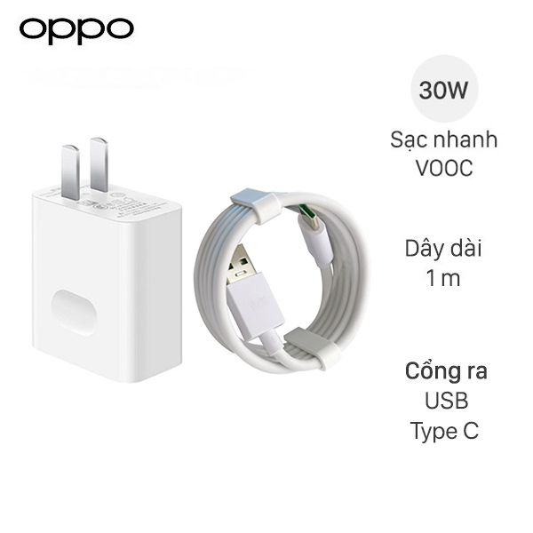 Bộ Sạc Nhanh VOOC 4.0 30W Cho Realme 6  - Hàng Chính Hãng