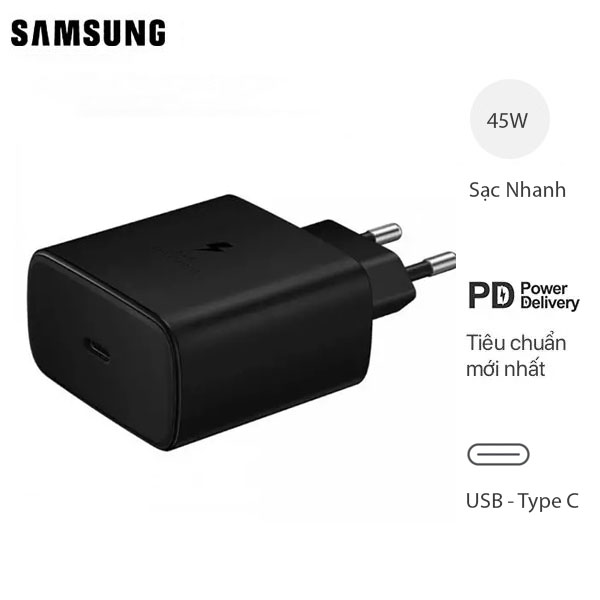 Củ Sạc Nhanh Samsung 45W Chuẩn PD Type C Travel Apdater EP-TA845X - Hàng Chính Hãng