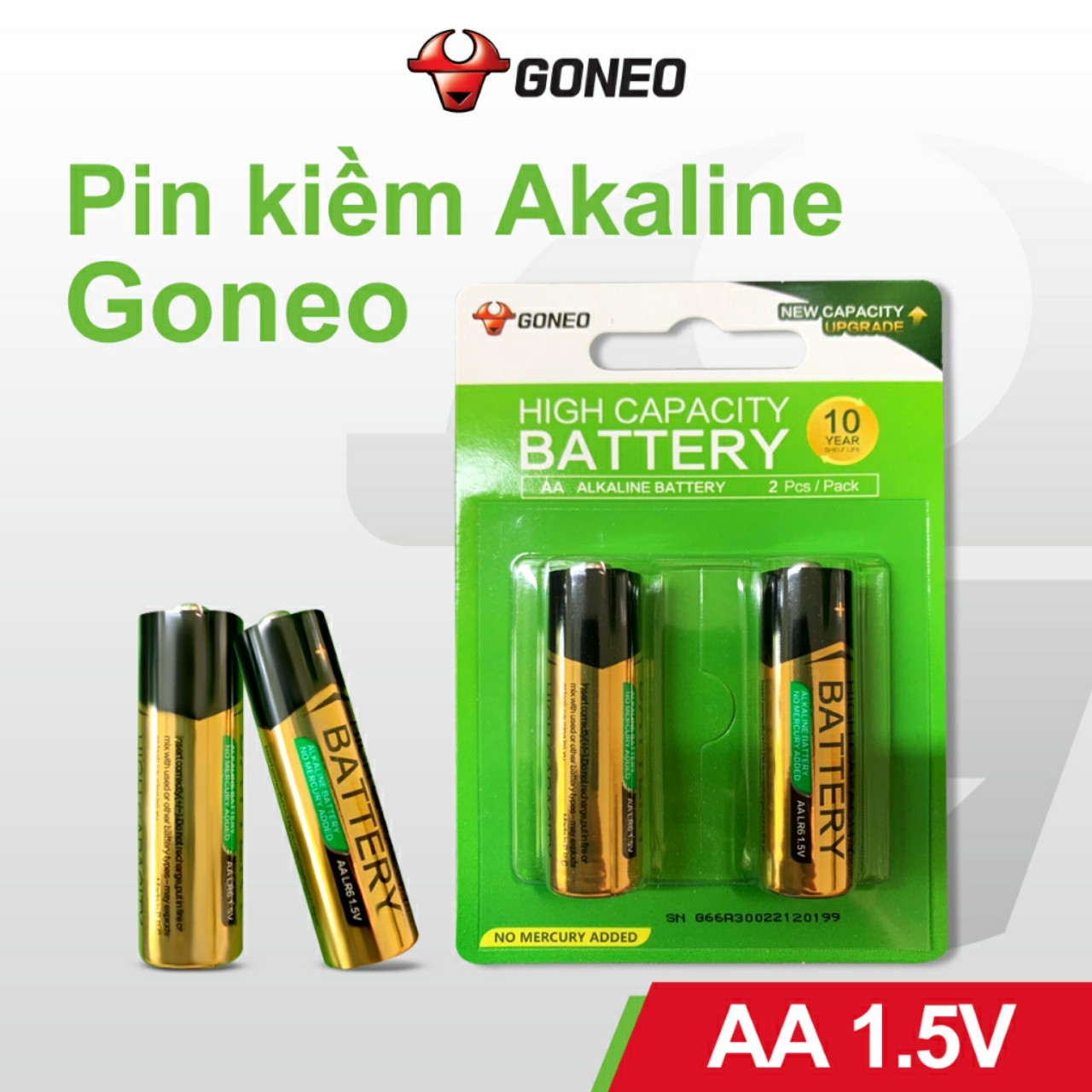 Pin kiềm Akaline - Pin tiểu Goneo AA LR6 1.5V - (1 Cặp) - Chính Hãng
