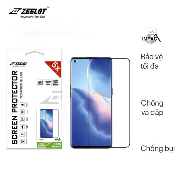 Cường lực Zeelot Oppo Reno 5 - Chính Hãng