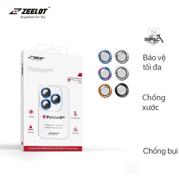 Cường lực Zeelot Cho Camera iPhone 13 Pro/13 Pro Max  - Hàng Fullbox - Chính Hãng
