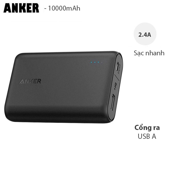 Pin Sạc Dự Phòng Anker PowerCore 10000mAh - A1263 - Hàng Chính Hãng