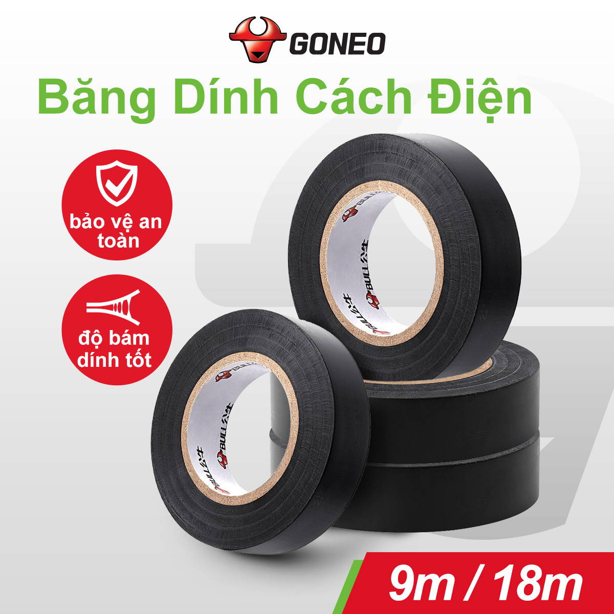 Băng Dính Điện Gongniu Chống Cháy Cuộn 18m GN-ET7 (Đen)