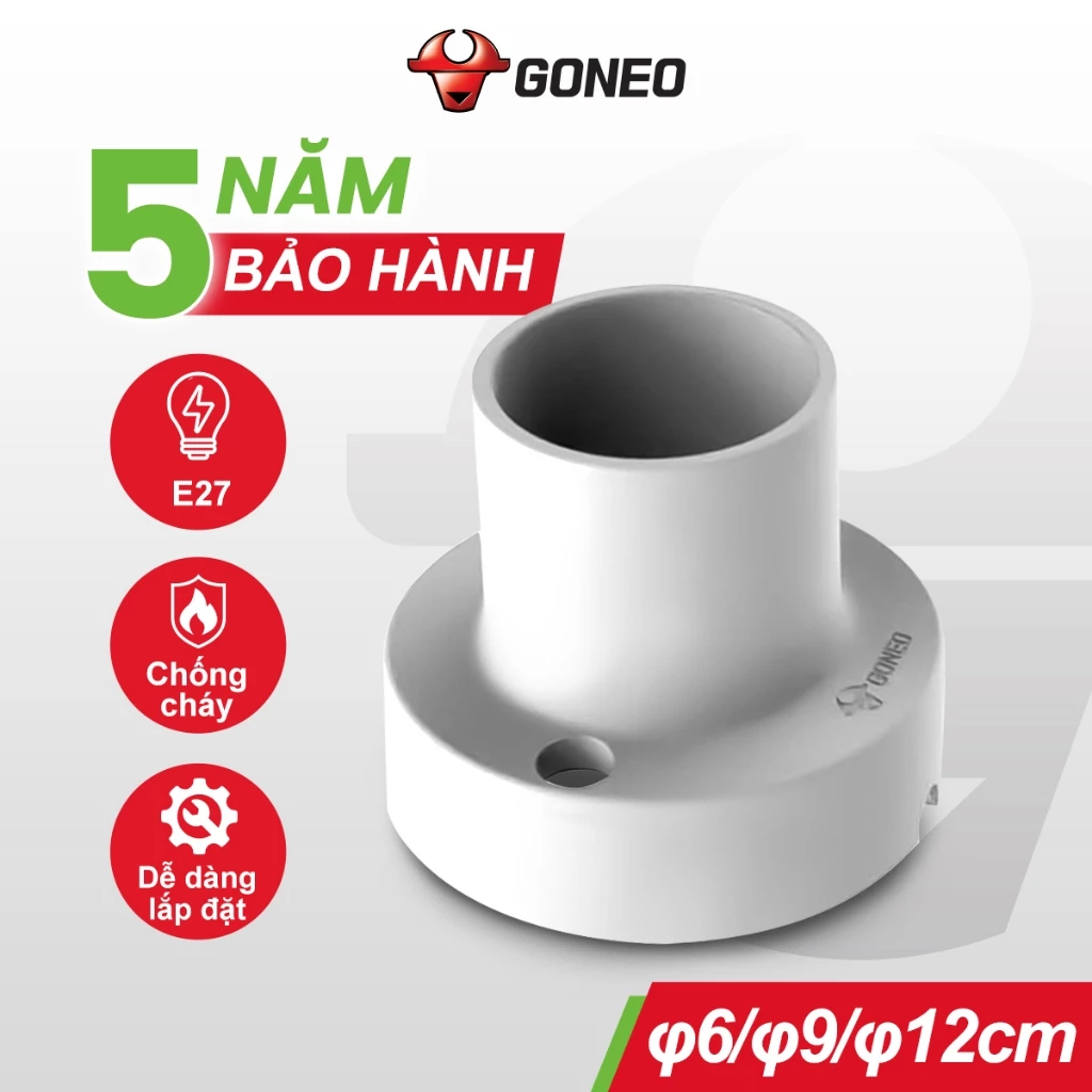 Đui Đèn Gắn Tường, Trần E27 Gongniu - Thẳng