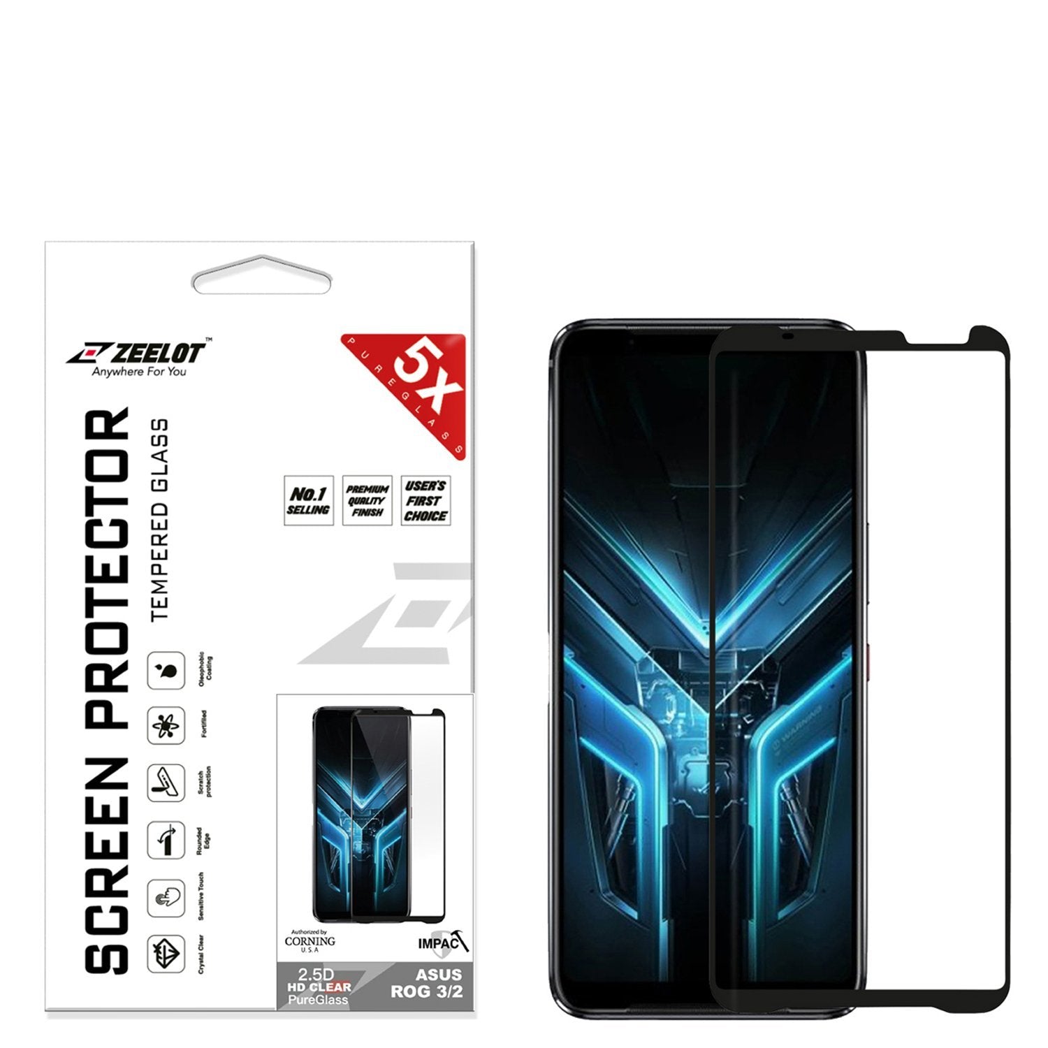 Cường Lực Zeelot PureGlass 2.5D Cho Asus ROG Phone 2/3 - Hàng Chính Hãng