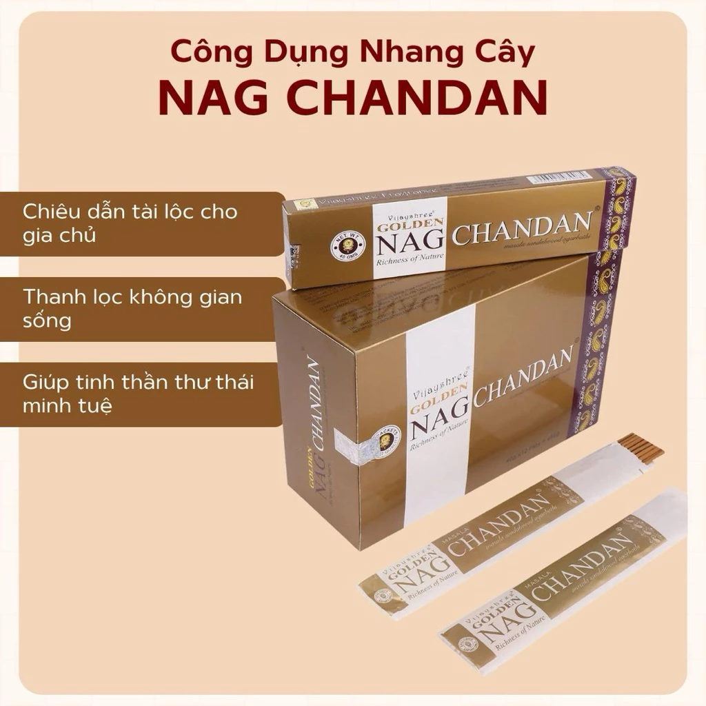 Nhang Cây NAG Chandan - Nhang Cây Đàn Hương Ấn Độ - Nhang Ấn Độ - Hàng Chính Hãng