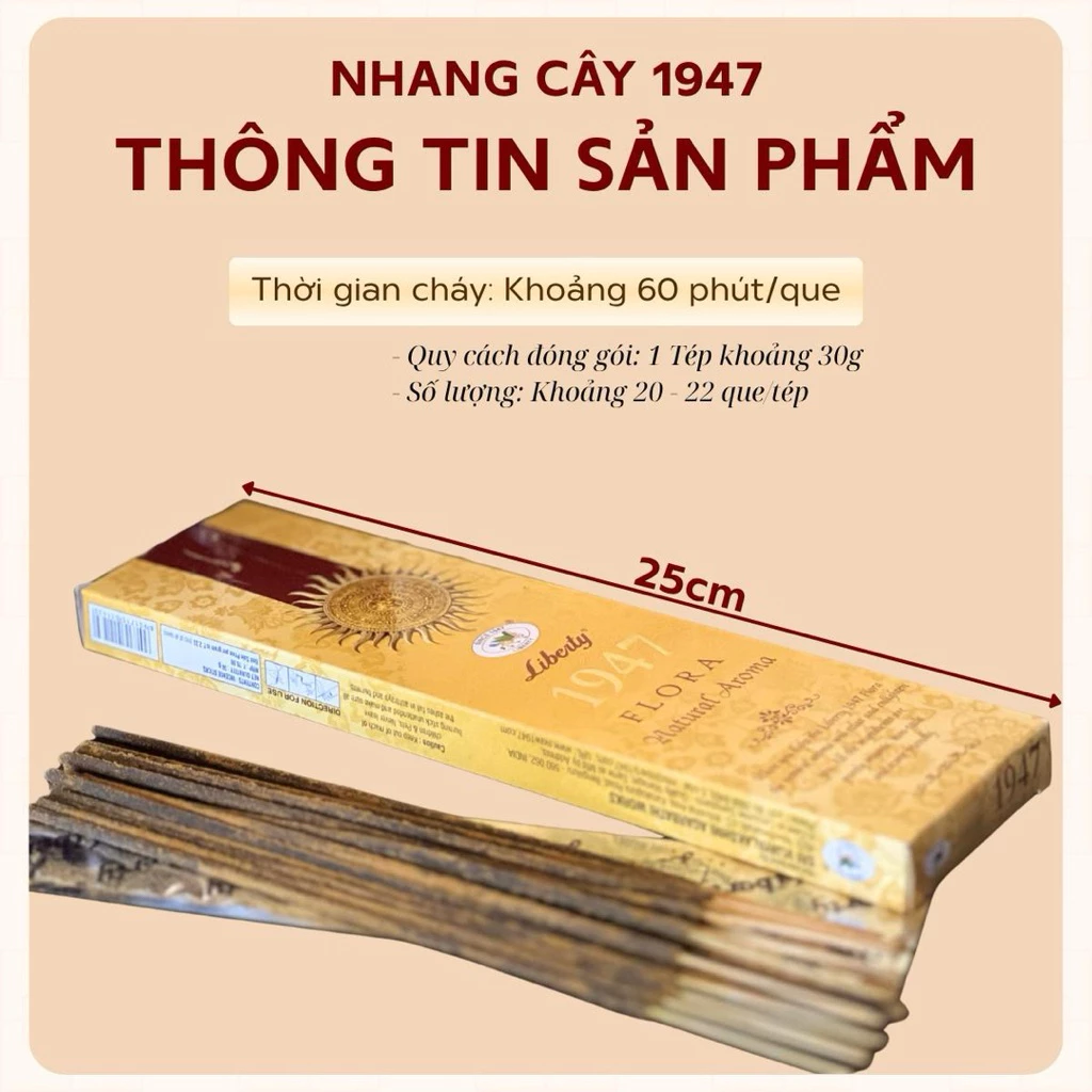 Nhang Cây Liberty 1947 - Nhang 1947 - Nhang Cây Ấn Độ - Hàng Chính Hãng