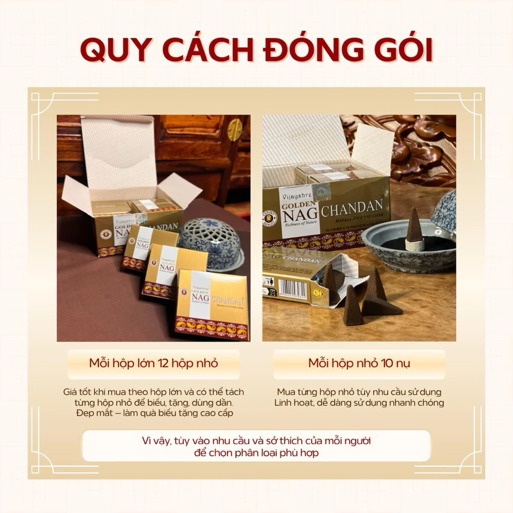 Nhang Nụ NAG Chandan - Nhang Nụ Đàn Hương Ấn Độ - Nhang Ấn Độ - Hàng Chính Hãng