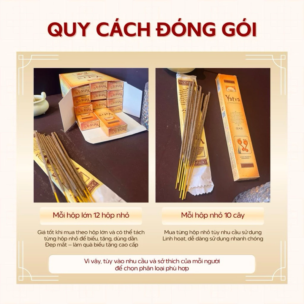 Nhang Cây Yatra - Nhang Đàn Hương Ấn Độ - Nhang Ấn Độ - Hàng Chính Hãng