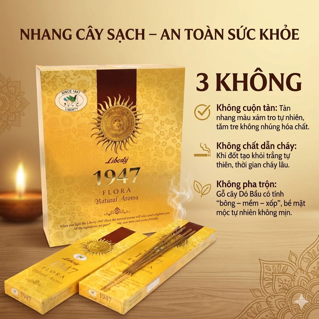 Nhang Cây Liberty 1947 - Nhang 1947 - Nhang Cây Ấn Độ - Hàng Chính Hãng