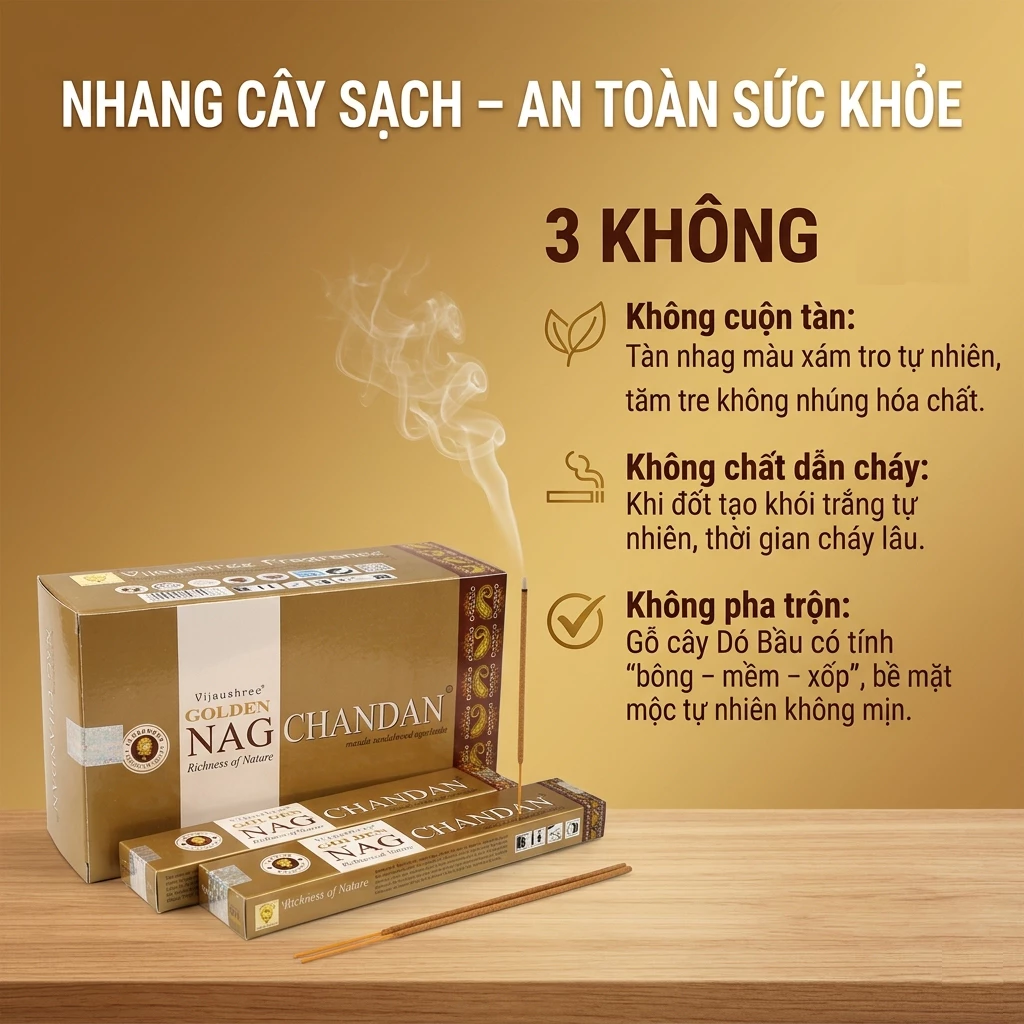 Nhang Cây NAG Chandan - Nhang Cây Đàn Hương Ấn Độ - Nhang Ấn Độ - Hàng Chính Hãng
