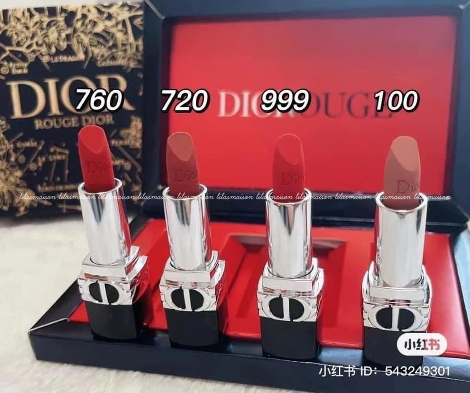 Set Son Dior Rouge Mini Màu 999 Velvet Và 100 Nude Look Matte Mới Nhất   Thế Giới Son Môi