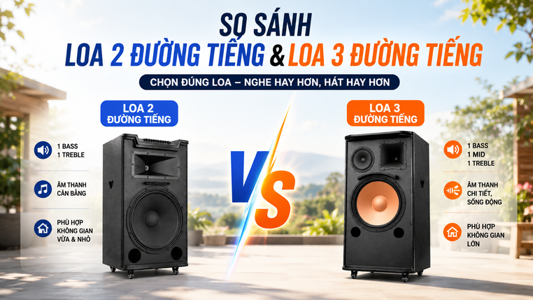 So sánh loa kéo 2 đường tiếng và 3 đường tiếng năm 2026