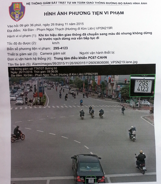 Gửi giấy vi phạm giao thông về tận nhà từ hôm nay