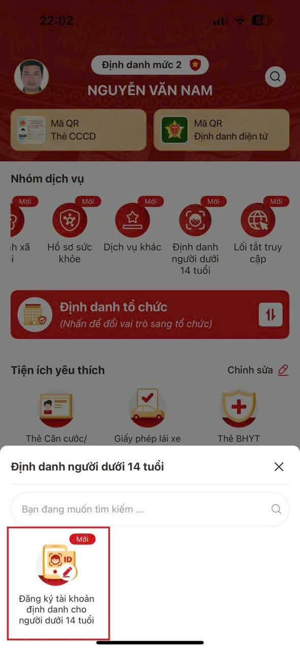 Hướng Dẫn Đăng Ký Định Danh Điện Tử Tại Nhà Cho Trẻ Dưới 14 Tuổi